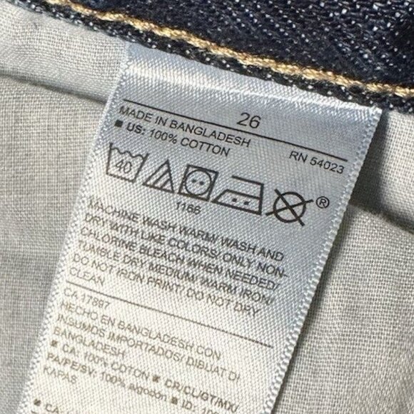 Old Navy High Rise Slouchy Straight Ripped Cut Off Jeans 26 High Rise Button Fly - Picture 14 of 15